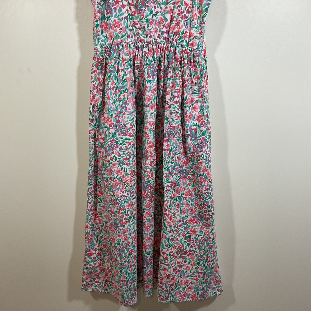 J.Crew Floral Flutter Sleeve Midi Dress Women 4 Square Neck Cottagecore Feminine - Picture 12 of 16
